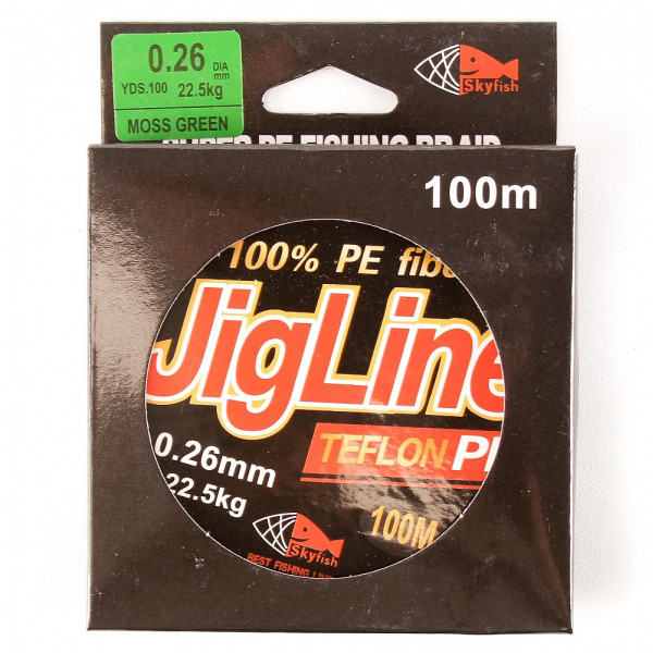 Шнур плетеный JigLine Teflon PE 0,18 мм 100 метров в 